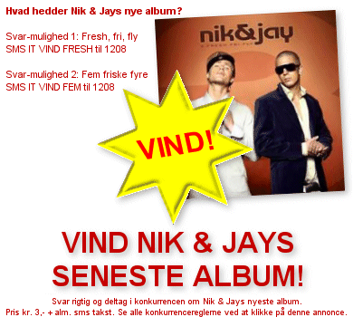 SMS Konkurrence: Vind Nik & Jays nyeste album!